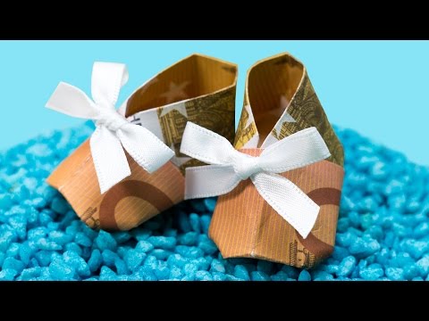 Video-Vorschau: Babyschuhe aus Geldscheinen falten — DIY-Geldgeschenk zur Babyparty