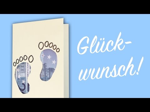 Video-Vorschau: Babyfüße-Karte mit Geldschein — Geldgeschenk zur Geburt